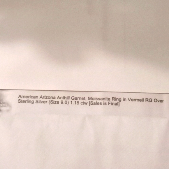 AMERICAN ARIZONA ANTHILL GARNET, PYROPE GARNET AND MOISSANITE RING - Picture 6 of 6